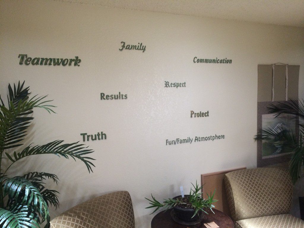 Core Values Wall - Scottsdale Office